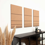 Hochwertiges 3D Wandbild in der Farbe beige und schwarz aus Filz und Holz, hängend im Wohnzimmer